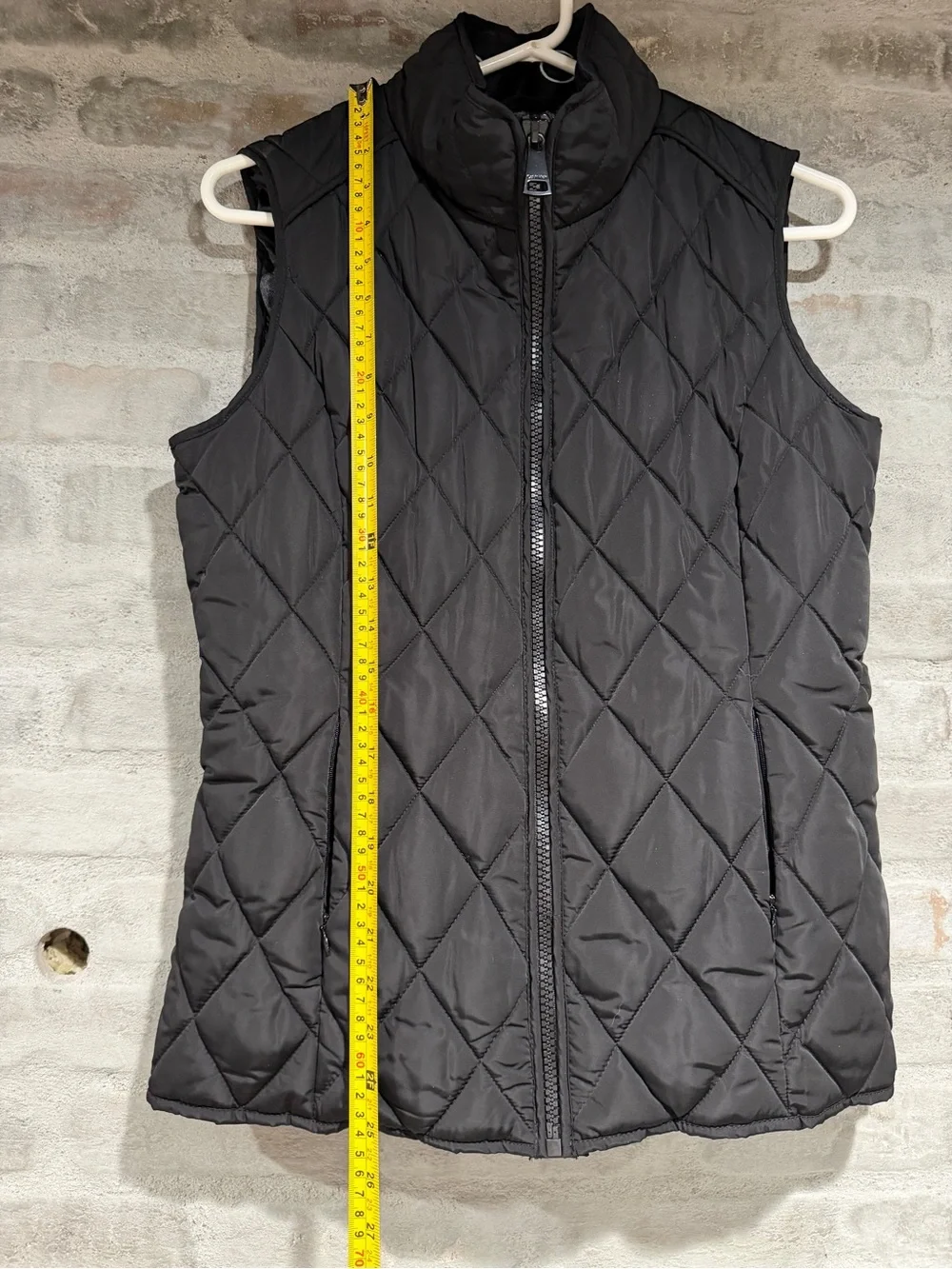 Calvin Klein Black Quilted Vest with Stand Collar